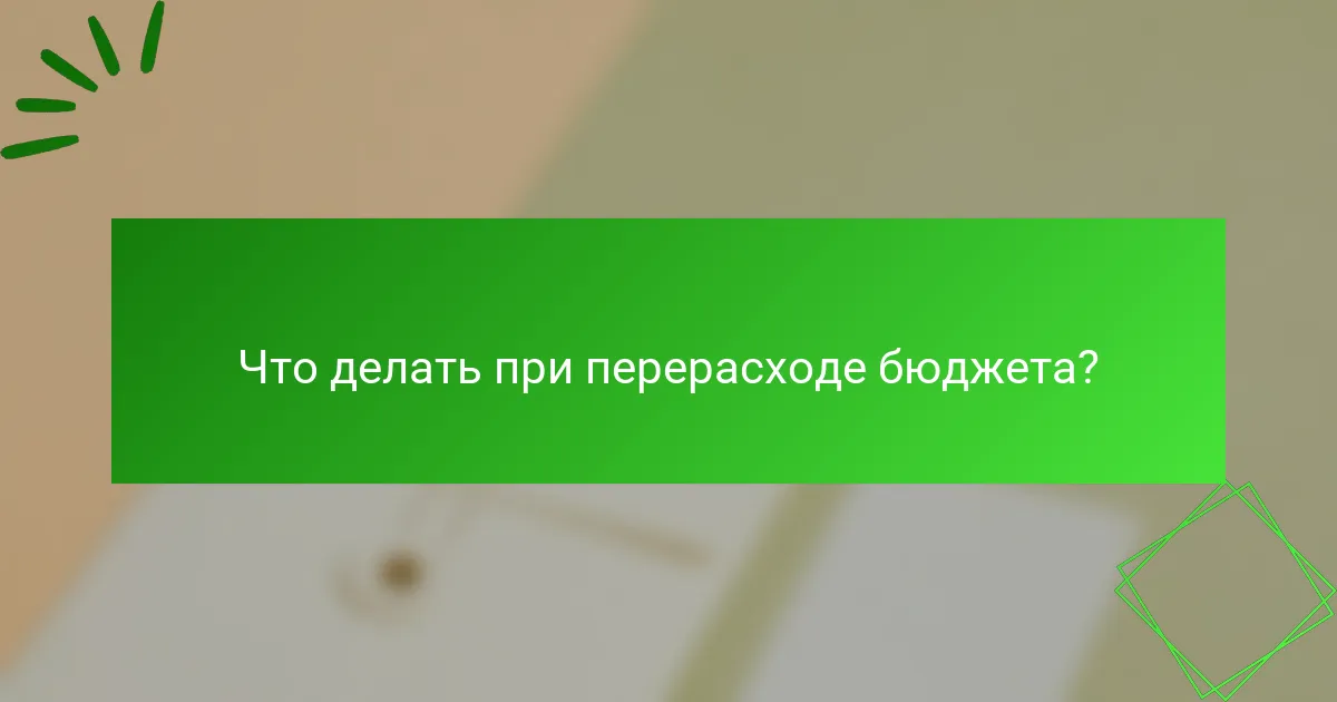 Что делать при перерасходе бюджета?