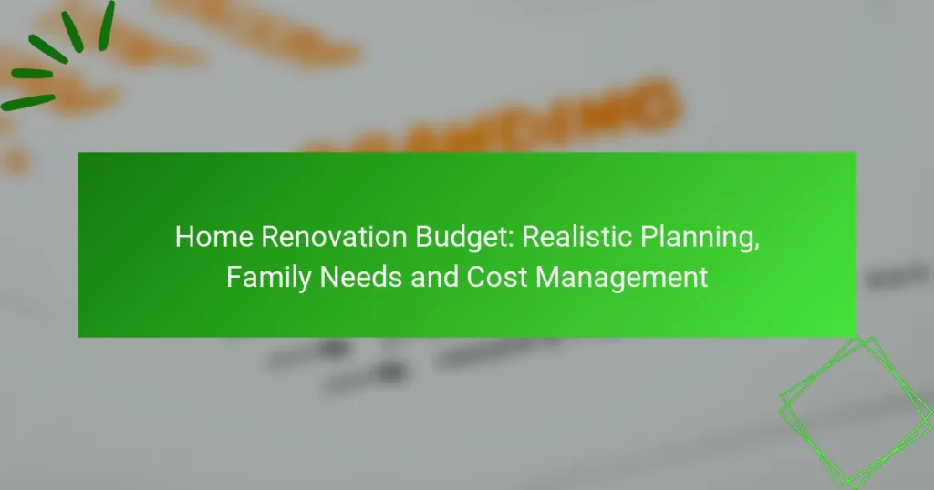 Home Renovation Budget: Realistic Planning, Family Needs and Cost Management