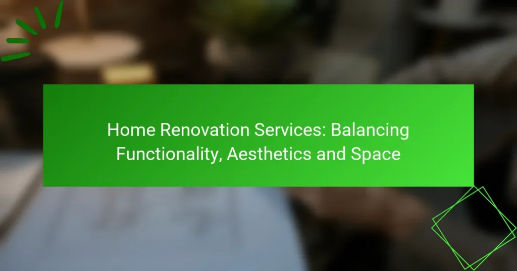 Home Renovation Services: Balancing Functionality, Aesthetics and Space