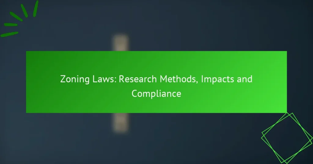 Zoning Laws: Research Methods, Impacts and Compliance