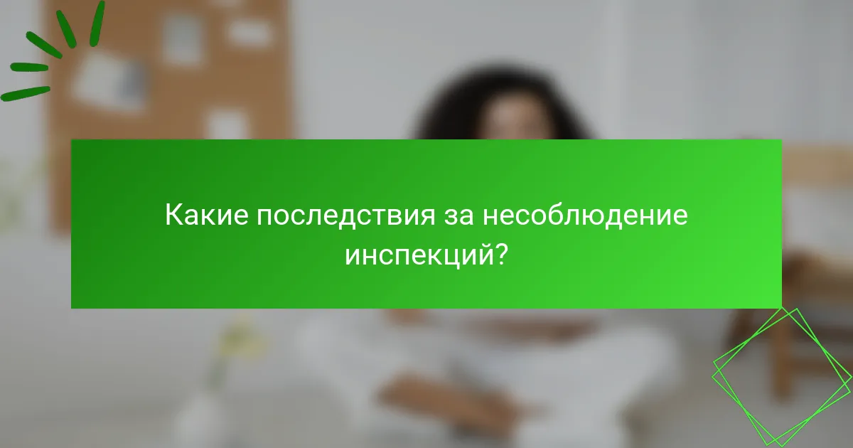 Какие последствия за несоблюдение инспекций?