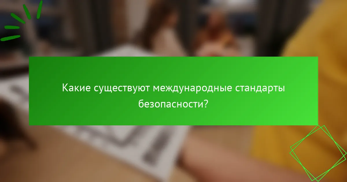 Какие существуют международные стандарты безопасности?