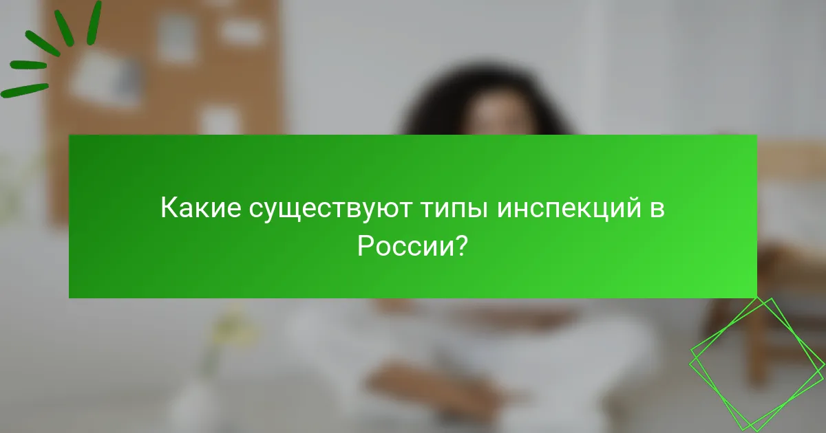 Какие существуют типы инспекций в России?